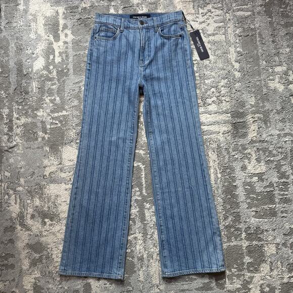 NWT Veronica Beard Blue Striped Flare Jeans - Picture 1 of 11